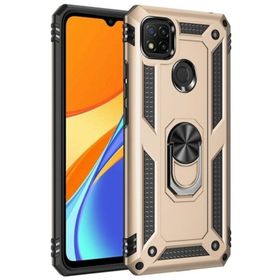 Teleplus Xiaomi Redmi 9C Vega Yüzüklü Çift Katmanlı Tank Kapak Rose Gold Kılıf