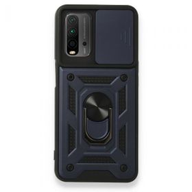 Teleplus Xiaomi Redmi 9T Kamera Korumalı Yüzüklü Tank Pars Silikon Siyah Kılıf