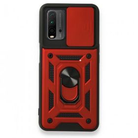 Teleplus Xiaomi Redmi 9T Kamera Korumalı Yüzüklü Tank Pars Silikon Siyah Kılıf