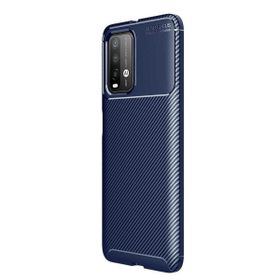 Teleplus Xiaomi Redmi 9t Karbon Dokulu Siyah Nano Ekran Koruyucu Silikon Cep Telefonu Kılıf