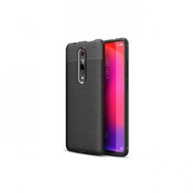 Teleplus Xiaomi Redmi K20 Deri Dokulu Nano Ekran Koruyucu Siyah Uyumlu Silikon Kılıf