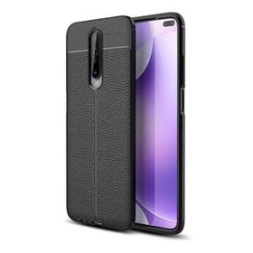 Teleplus Xiaomi Redmi K30 Deri Dokulu Silikon Lacivert Nano Ekran Koruyucu Cep Telefonu Kılıfı