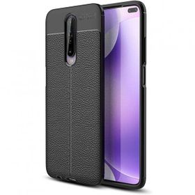 Teleplus Xiaomi Redmi K30 Deri Dokulu Silikon Lacivert Nano Ekran Koruyucu Cep Telefonu Kılıfı