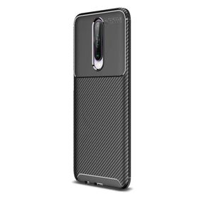 Teleplus Xiaomi Redmi K30 Negro Karbon Desenli Silikon Siyah Tam Kapatan Cam Cep Telefonu Kılıfı
