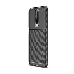 Teleplus Xiaomi Redmi K30 Negro Karbon Desenli Silikon Siyah Tam Kapatan Cam Cep Telefonu Kılıfı