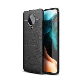 Teleplus Xiaomi Redmi K30 Pro Deri Dokulu Siyah Silikon Cep Telefonu Kılıf