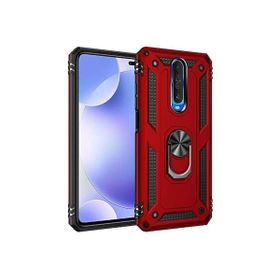 Teleplus Xiaomi Redmi K30 Vega Yüzüklü Tank Kapak Kırmızı Kılıf