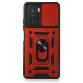 Teleplus Xiaomi Redmi K40 Kamera Korumalı Yüzüklü Tank Pars Silikon Siyah Kılıf