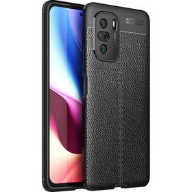 Teleplus Xiaomi Redmi K40 Pro Deri Dokulu Silikon Kırmızı Kılıf