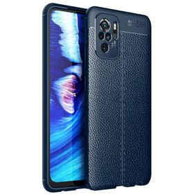 Teleplus Xiaomi Redmi Note 10 Kamera Korumalı Deri Dokulu Lacivert Silikon Cep Telefonu Kılıf