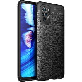 Teleplus Xiaomi Redmi Note 10 Kamera Korumalı Deri Dokulu Siyah Nano Ekran Koruyucu Silikon Cep Telefonu Kılıf