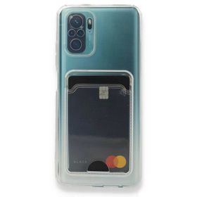 Teleplus Xiaomi Redmi Note 10 Kamera Korumalı Kartlıklı Silikon Şeffaf Kılıf