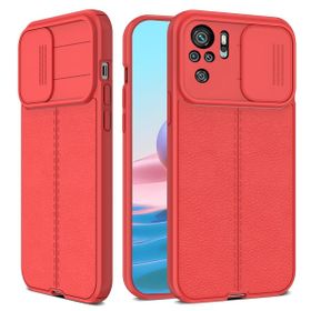 Teleplus Xiaomi Redmi Note 10 Lensi Kamera Korumalı Deri Dokulu Silikon Mor Kılıf