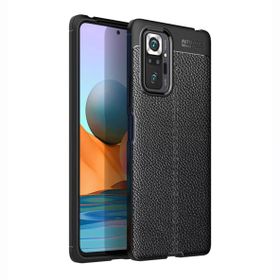 Teleplus Xiaomi Redmi Note 10 Pro Max Deri Dokulu Silikon Kırmızı Kılıf + Nano Ekran Koruyucu