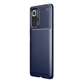 Teleplus Xiaomi Redmi Note 10 Pro Max Negro Karbon Silikon Nano Ekran Koruyucu Lacivert Kılıf