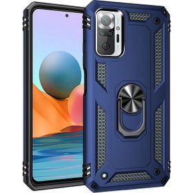 Teleplus Xiaomi Redmi Note 10 Pro Vega Yüzüklü Çift Katmanlı Tank Kapak Lacivert Kılıf
