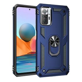 Teleplus Xiaomi Redmi Note 10 Pro Vega Yüzüklü Çift Katmanlı Tank Kapak Lacivert Kılıf