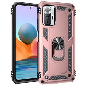Teleplus Xiaomi Redmi Note 10 Pro Vega Yüzüklü Çift Katmanlı Tank Kapak Lacivert Kılıf