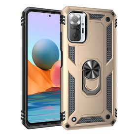 Teleplus Xiaomi Redmi Note 10 Pro Vega Yüzüklü Çift Katmanlı Tank Kapak Nano Ekran Koruyucu Rose Gold Kılıf