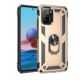 Teleplus Xiaomi Redmi Note 10 Vega Yüzüklü Çift Katmanlı Tank Kapak Nano Ekran Koruyucu Rose Gold Kılıf