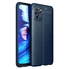 Teleplus Xiaomi Redmi Note 10S Kamera Korumalı Deri Dokulu Silikon Lacivert Kılıf ve Nano Ekran Koruyucu