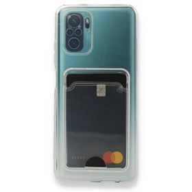 Teleplus Xiaomi Redmi Note 10S Kamera Korumalı Kartlıklı Silikon Şeffaf Kılıf
