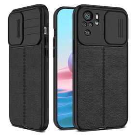 Teleplus Xiaomi Redmi Note 10S Lensi Kamera Korumalı Deri Dokulu Silikon Kırmızı Kılıf