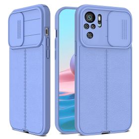 Teleplus Xiaomi Redmi Note 10S Lensi Kamera Korumalı Deri Dokulu Silikon Kırmızı Kılıf