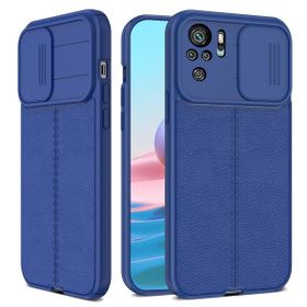 Teleplus Xiaomi Redmi Note 10S Lensi Kamera Korumalı Deri Dokulu Silikon Kırmızı Kılıf