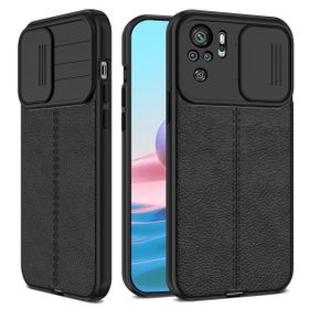 Teleplus Xiaomi Redmi Note 10S Lensi Kamera Korumalı Deri Dokulu Silikon Kırmızı Kılıf
