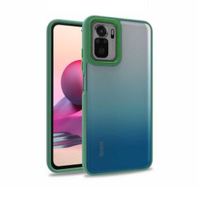 Teleplus Xiaomi Redmi Note 10S Renkli Bumper Hybrid Flora Silikon Lacivert Kılıf