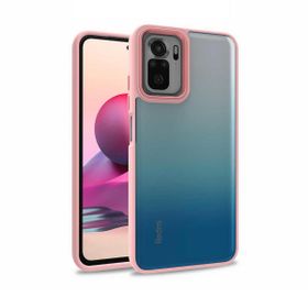 Teleplus Xiaomi Redmi Note 10S Renkli Bumper Hybrid Flora Silikon Lacivert Kılıf
