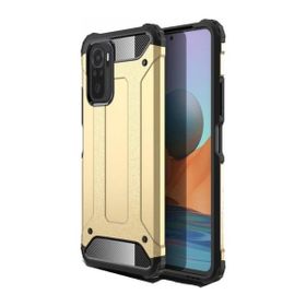 Teleplus Xiaomi Redmi Note 10s Vega Yüzüklü Çift Katmanlı Tank Kapak Gold Kılıf + Nano Ekran Koruyucu