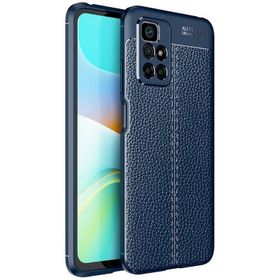 Teleplus Xiaomi Redmi Note 11 4g Kamera Korumalı Deri Dokulu Silikon Lacivert Kılıf