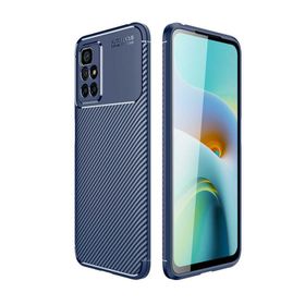 Teleplus Xiaomi Redmi Note 11 4g Kamera Korumalı Negro Karbon Dokulu Silikon Lacivert Kılıf