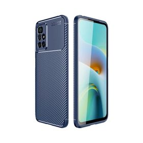 Teleplus Xiaomi Redmi Note 11 4g Kamera Korumalı Negro Karbon Dokulu Silikon Lacivert Kılıf