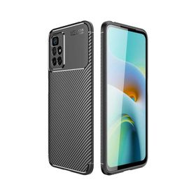 Teleplus Xiaomi Redmi Note 11 4g Kamera Korumalı Negro Karbon Dokulu Silikon Lacivert Kılıf