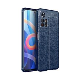 Teleplus Xiaomi Redmi Note 11 5G Kamera Korumalı Deri Dokulu Silikon Lacivert Kılıf
