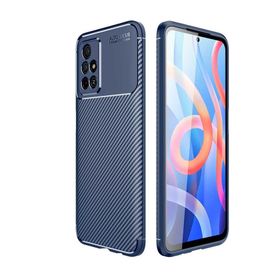 Teleplus Xiaomi Redmi Note 11 5G Kamera Korumalı Karbon Dokulu Silikon Lacivert Kılıf