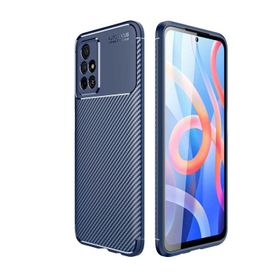 Teleplus Xiaomi Redmi Note 11 5G Kamera Korumalı Karbon Dokulu Silikon Lacivert Kılıf