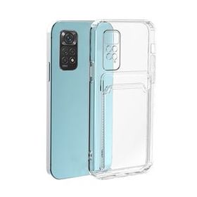 Teleplus Xiaomi Redmi Note 11 Global Kamera Korumalı Kartlıklı Silikon Şeffaf Kılıf