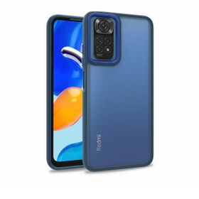Teleplus Xiaomi Redmi Note 11S Global Renkli Bumper Hybrid Flora Silikon Lacivert Kılıf