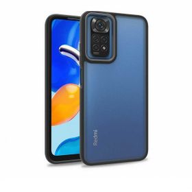 Teleplus Xiaomi Redmi Note 11S Global Renkli Bumper Hybrid Flora Silikon Lacivert Kılıf