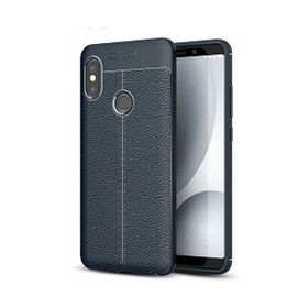 Teleplus Xiaomi Redmi Note 5 Pro Deri Dokulu Silikon Lacivert Kılıf