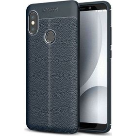Teleplus Xiaomi Redmi Note 5 Pro Deri Dokulu Silikon Lacivert Kılıf