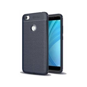Teleplus Xiaomi Redmi Note 5A Prime Deri Dokulu Silikon Siyah Kılıf