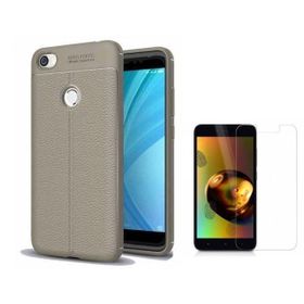 Teleplus Xiaomi Redmi Note 5a Prime Deri Dokulu Silikon Siyah Nano Ekran Koruyucu