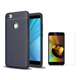 Teleplus Xiaomi Redmi Note 5a Prime Deri Dokulu Silikon Siyah Nano Ekran Koruyucu