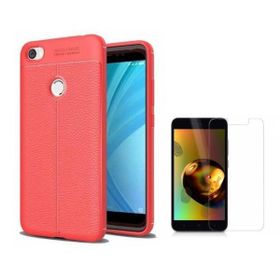 Teleplus Xiaomi Redmi Note 5a Prime Deri Dokulu Silikon Siyah Nano Ekran Koruyucu