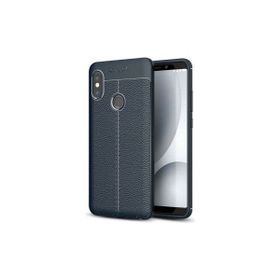 Teleplus Xiaomi Redmi Note 6 Pro Deri Dokulu Lacivert Silikon Kılıf